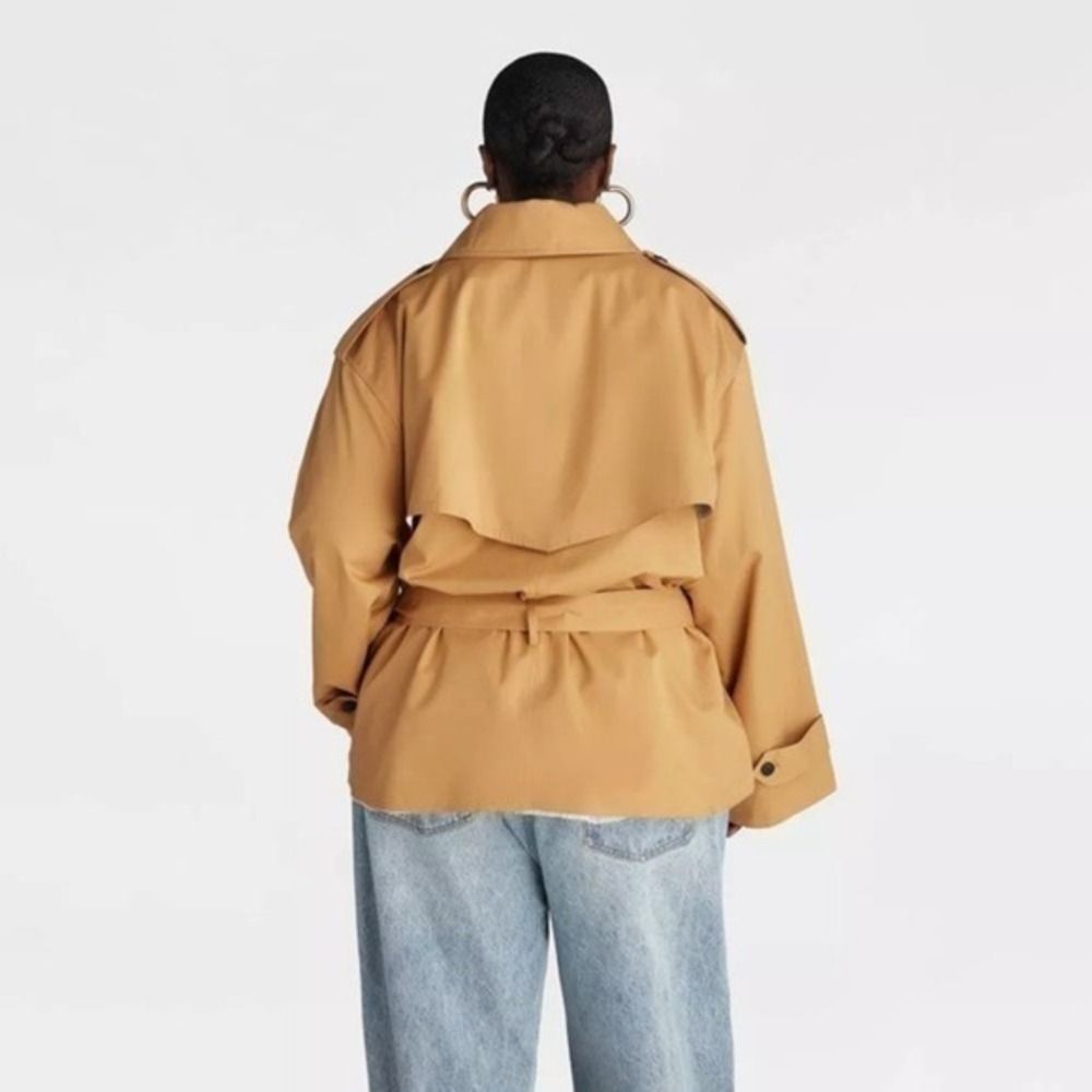KBB by KAHLANA Target XL Extra Large The Belted Cropped Trench Jacket Coat Tan‎ - Picture 10 of 12